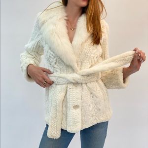 Rabbit and fiz fur coat. Real fur